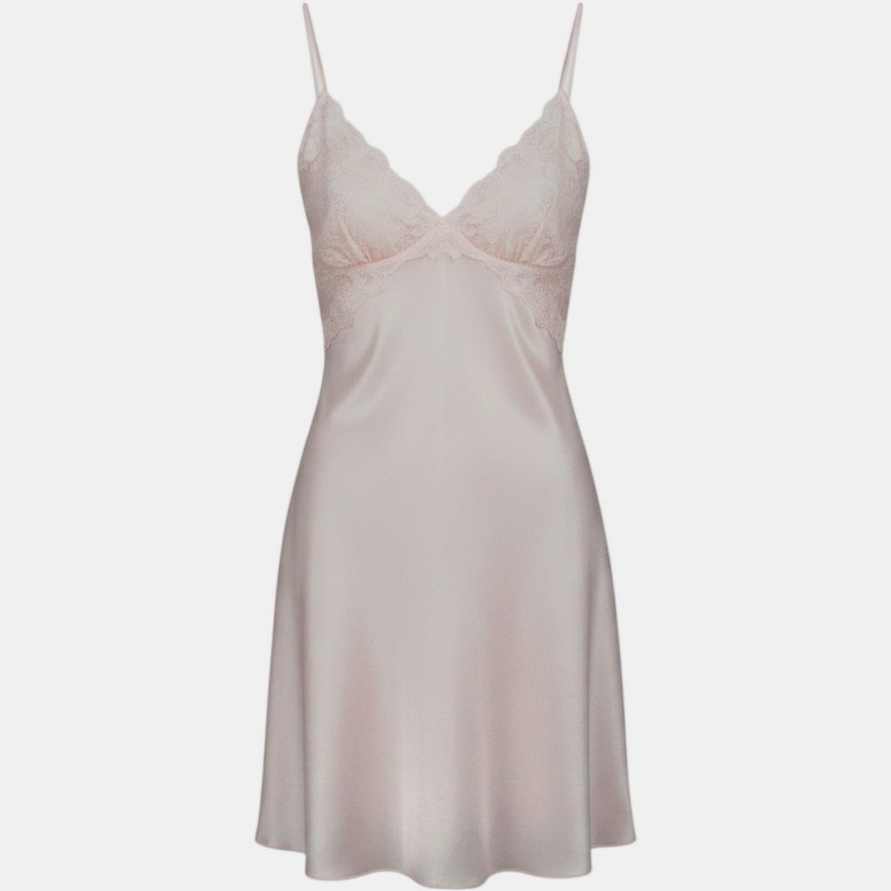 VTG Intima Bella Donna Babydoll Slip Dress Light Pink Large Romantic Bridal